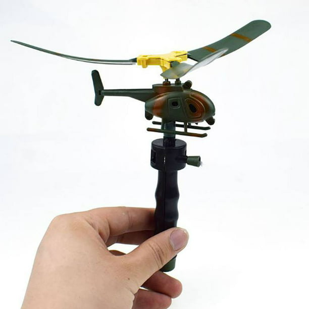 Funny Outdoor Helicopter Pull String Handle Educational Toy Gift For Children FG